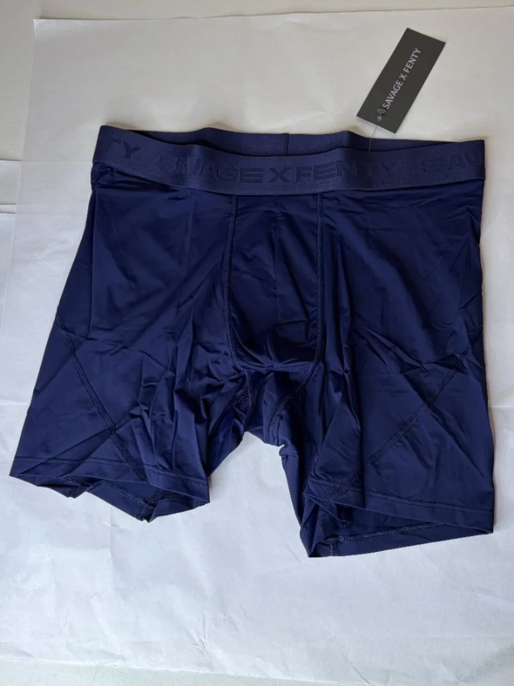 New Savage x Fenty Shadow Fit Boxer Briefs Blue Size M